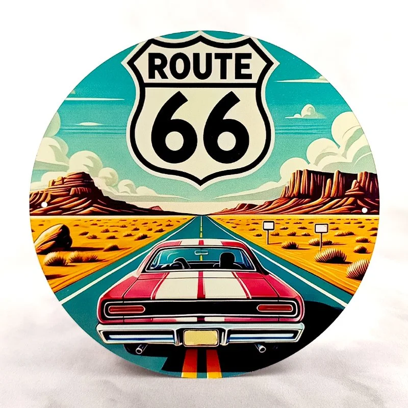 Plaque Métal Vintage Bar & Pub ROUTE 66 Camaro