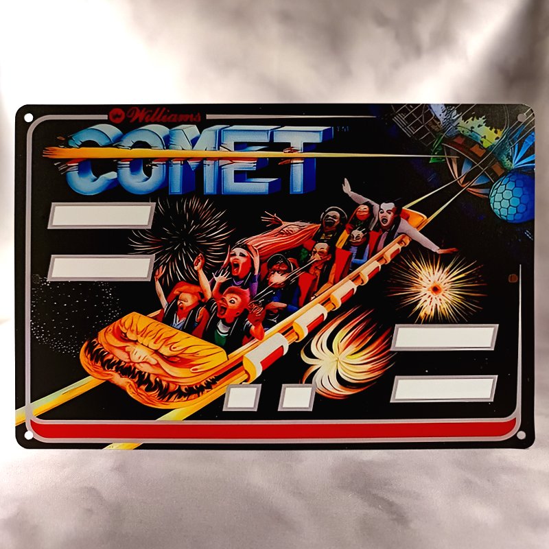 Plaque Métal Vintage Flipper COMET Backglass Williams