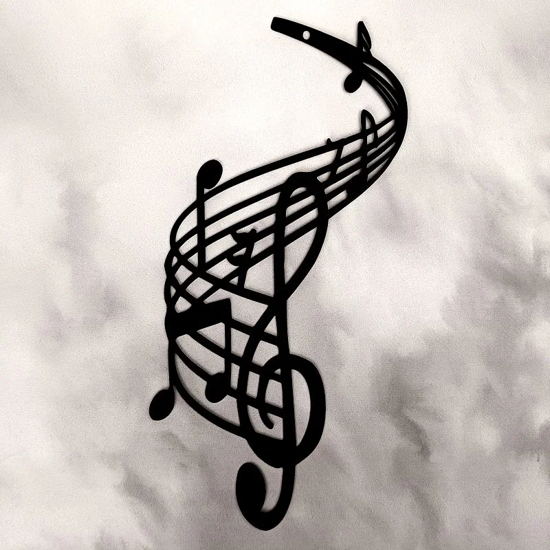 Applique Murale en Métal, Thème Jukebox-Musique, PORTEE MUSICALE (15x30)