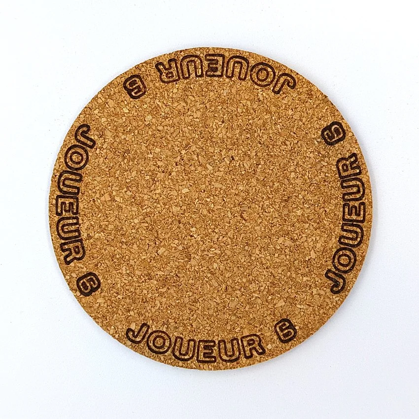 JOUEUR 6 Sous-verre flipper pinball slogan TX Joueur, sous-bock décoratif avec inscriptions Joueur 1 à Joueur 8, inspiré des pinball machines, décoration flipper rétro, idée cadeau originale