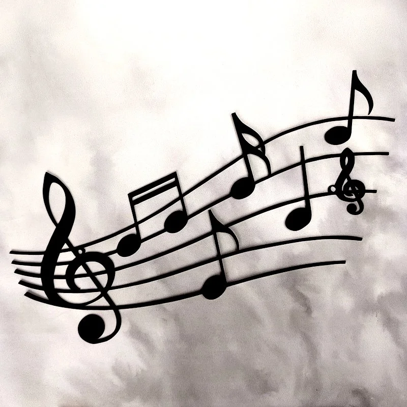 Décoration murale en métal portée musicale, notes de musique et clé de sol, amour de la musique, design musical jukebox ambiance live et vintage école de musique et studio