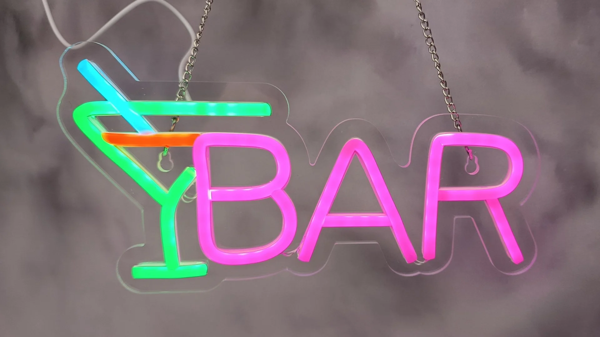 Néon Led Bar Pub - BAR (COCKTAIL) à suspension ou murale 29x15cm