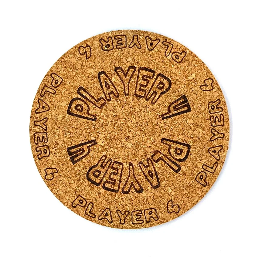 Player 4 Sous-verre flipper slogan Player, sous-bock décoratif inspiré des pinball machines avec Player 1 à Player 8, décoration flipper rétro vintage, idée cadeau passionné de pinball et arcade