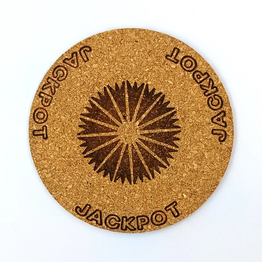 JACKPOT Sous-verre flipper pinball rosace sélection, sous-bock décoratif inspiré des pinball machines avec slogans cultes Extra Ball, Game Over, Jackpot, Multiball, Tilt, décoration, idée cadeau