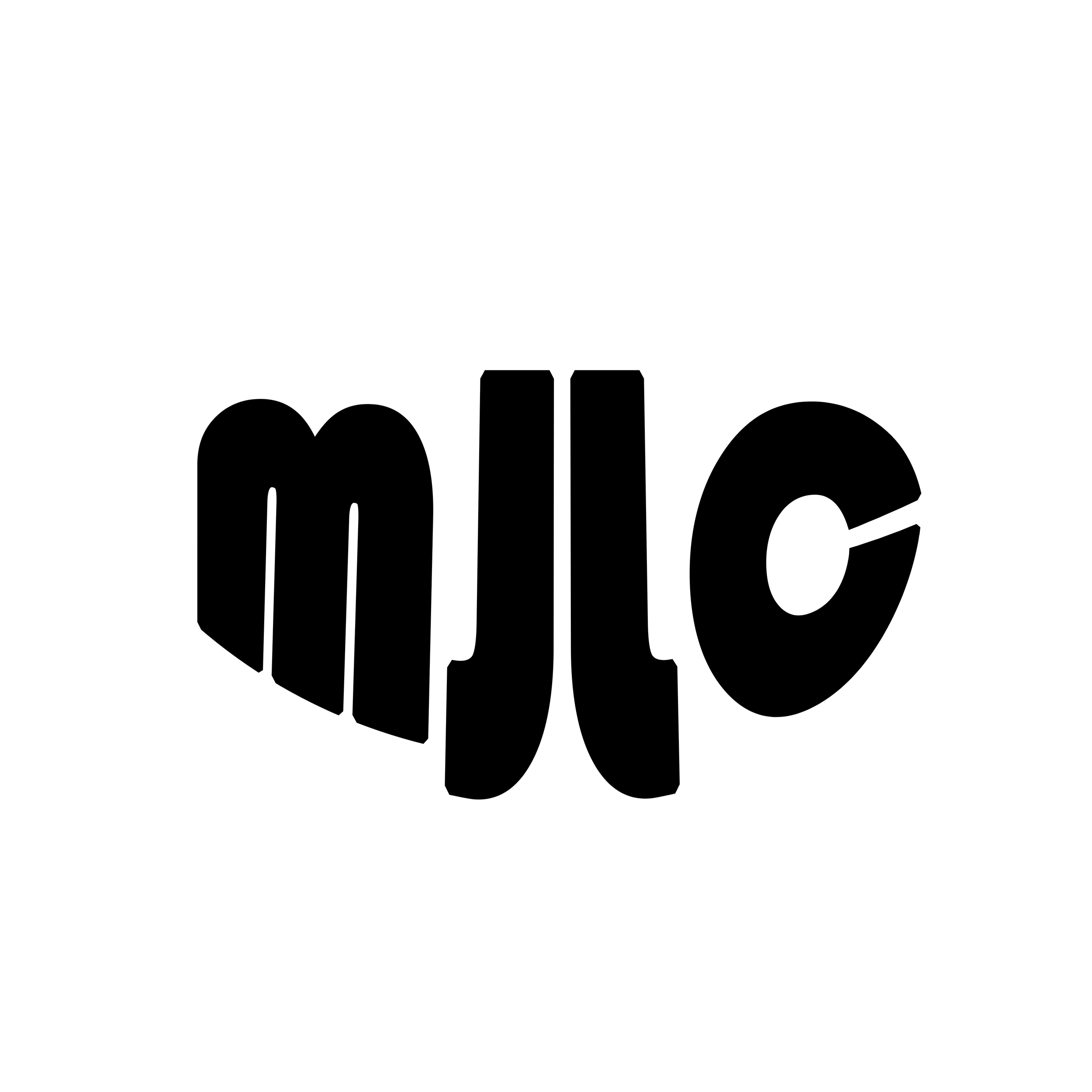 logo 'MJLC' écrit en lettres noires en 3D sur un fond blanc.