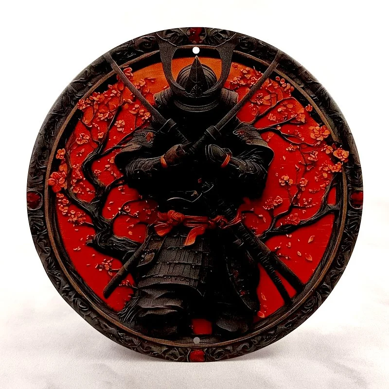 Plaque Métal Vintage Arcade et Gaming SAMOURAÏ JAPONAIS Sabres