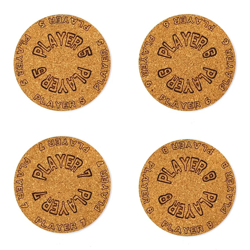 Sous-verre flipper slogan Player, sous-bock décoratif inspiré des pinball machines avec Player 1 à Player 8, décoration flipper rétro vintage, idée cadeau passionné de pinball et arcade