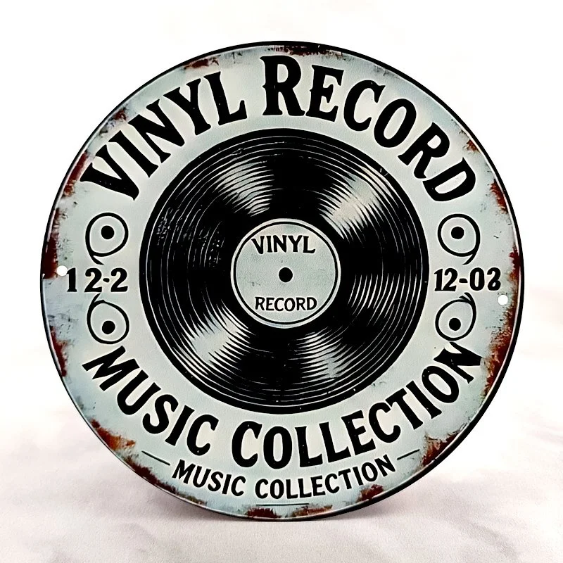 Plaque Métal Vintage Jukebox & Musique MUSIC DISQUE VINYLE Music Collection
