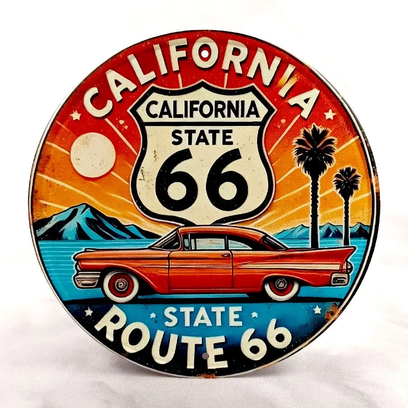 Plaque Métal Vintage Bar & Pub CALIFORNIA State Route 66