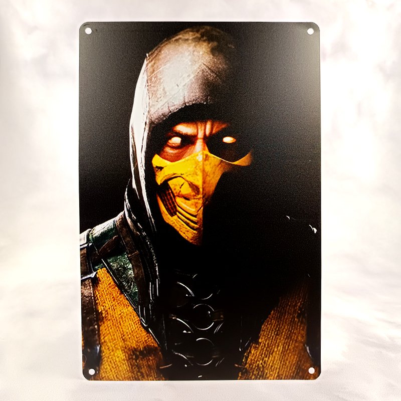 Plaque Métal Vintage Arcade et Gaming MORTAL KOMBAT X Ninja Scorpion