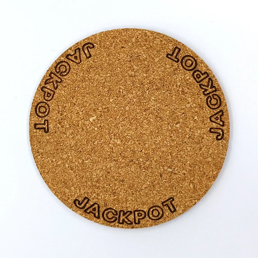 JACKPOT Sous-verre flipper slogan TX sélection, sous-bock décoratif inspiré pinball machines avec slogans iconiques Extra Ball, Game Over, Jackpot, Multiball, Tilt, décoration cadeau