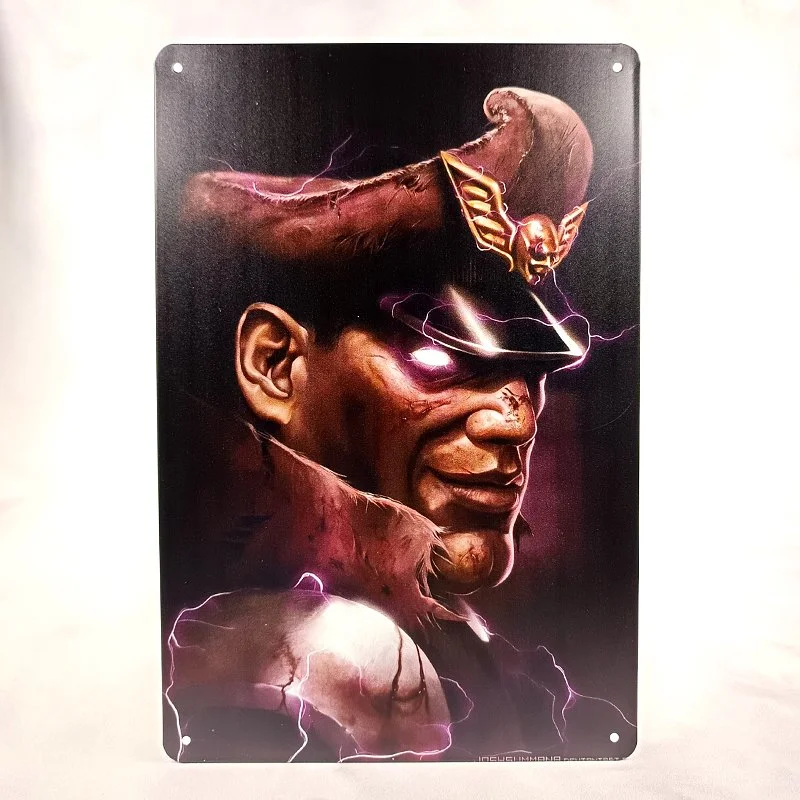 Plaque Métal Vintage Arcade et Gaming STREET FIGHTER II Boss M.BISON