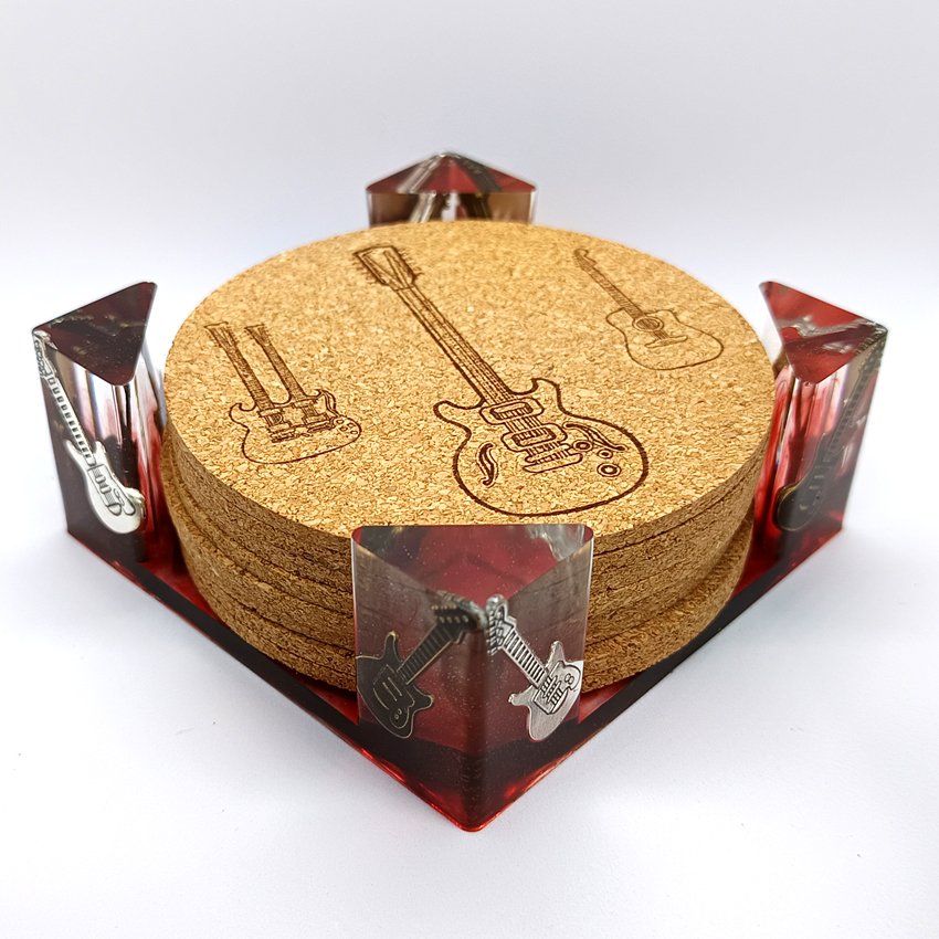 support de stockage pour sous-verre en liege musique instrument music guitare décoration flipper pinball arcade stockage sous-bock