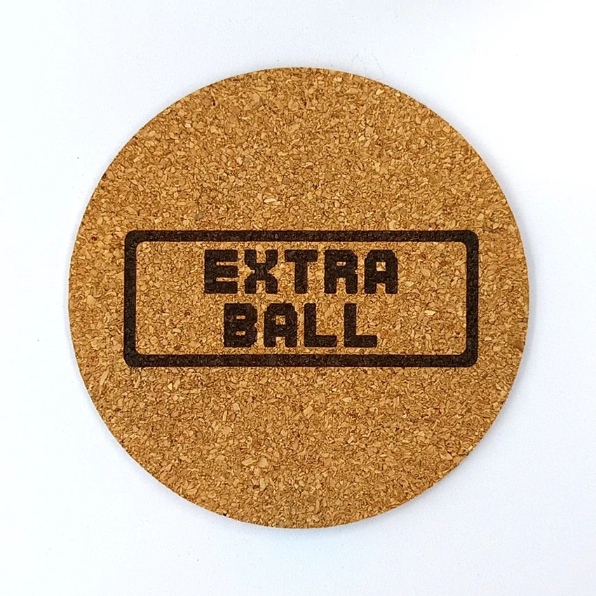 EXTRA BALL Sous-verre flipper Dot Matrix en référence aux afficheurs de flipper sous-bock décoratif et décoration pinball rétro set de dessous de verre des flipp des années 90
