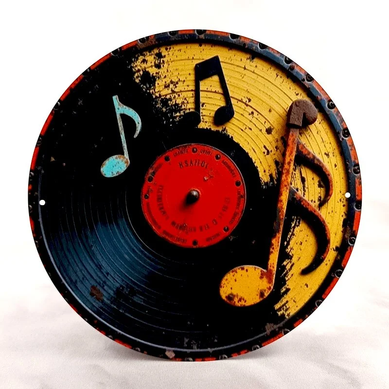 Plaque Métal Vintage Jukebox & Musique MUSIC DISQUE VINYLE K Sanoi