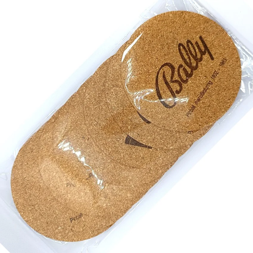 pochette Sous-verre en liège Pinball Manufacturing, sous-bock décoratif décoration pinball rétro vintage inspirée des pinball machines, idée cadeau originale pour passionné de flipper et d’arcade