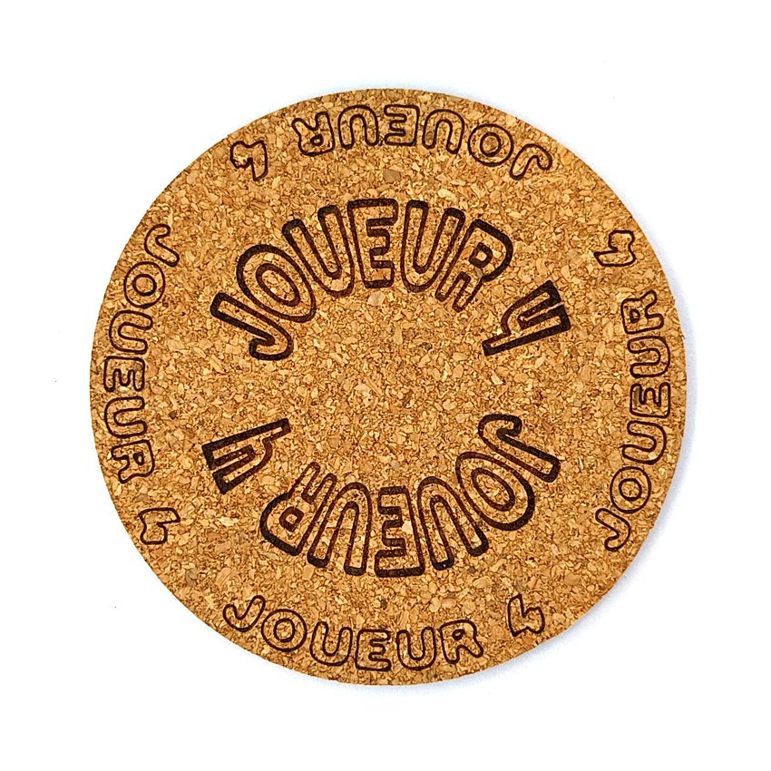 Joueur 4 Sous-verre flipper slogan arcade Joueur, sous-bock décoratif inspiré des pinball machines avec Joueur 1 à Joueur 8, décoration rétro vintage, idée cadeau pour passionné flipper borne arcade