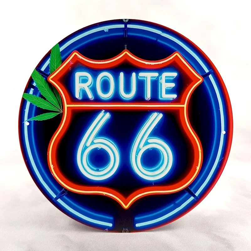 Plaque Métal Vintage Bar & Pub ROUTE 66 CBD