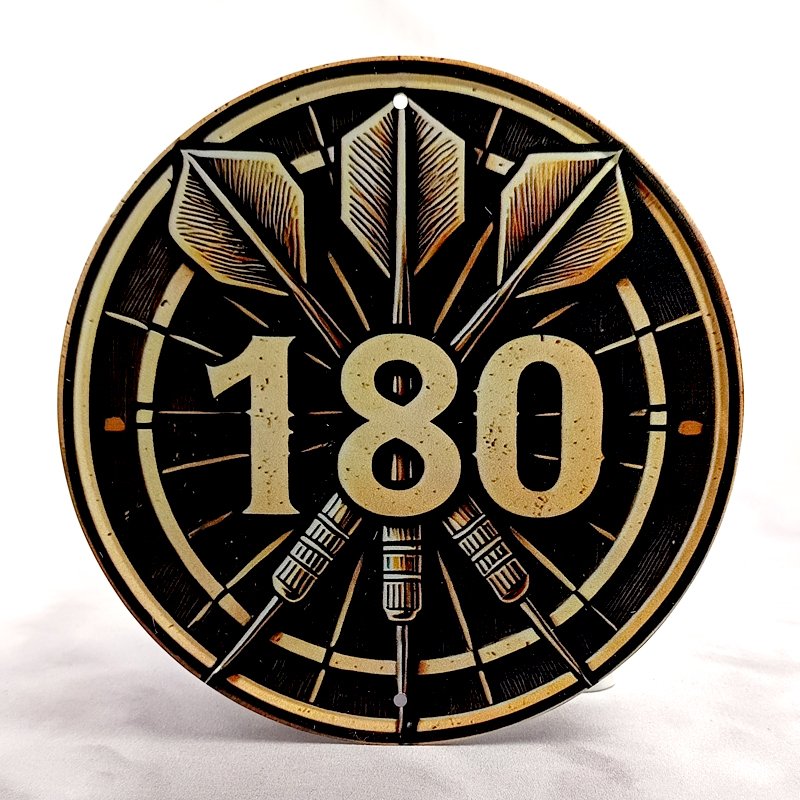 Plaque Métal Vintage Jeu de Fléchette et Dart 180 Cible 3 fléchettes