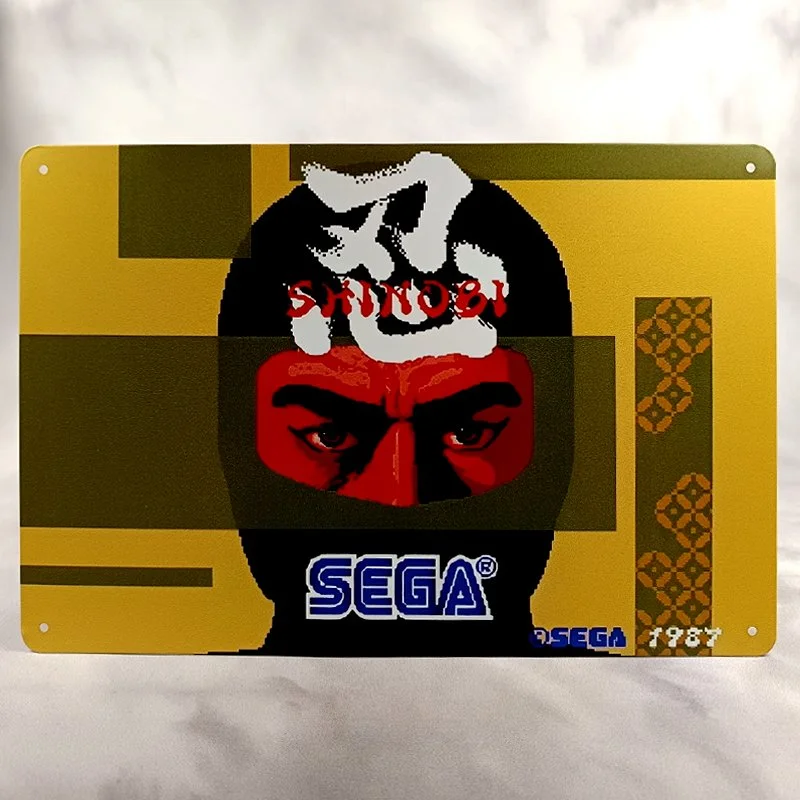 Plaque Métal Vintage Arcade SHINOBI SEGA (Logo)