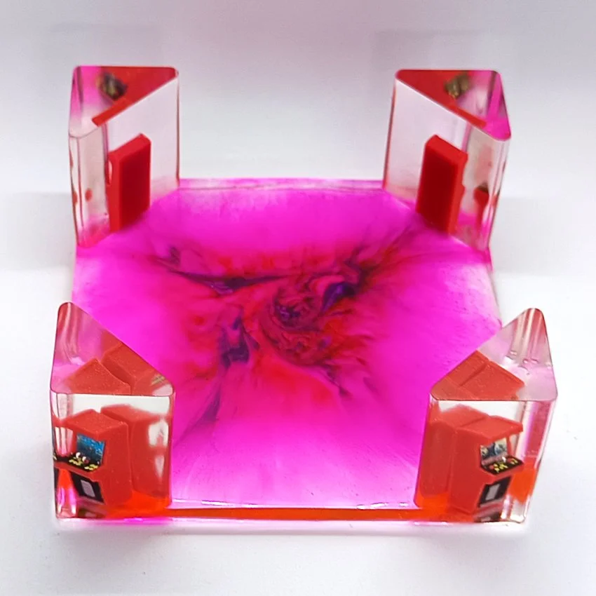 Support de sous-verres décoratifs en résine – Modèle Arcade BORNE ARCADE (ROSE)