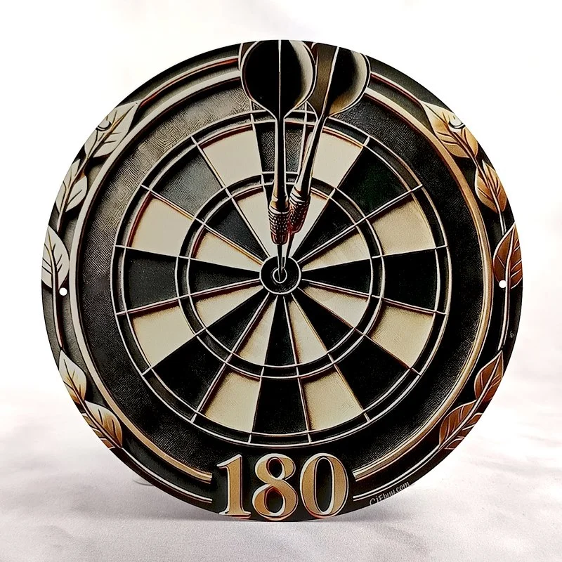 Plaque Métal Vintage Jeu de Fléchette et Dart 180 Cible 2 fléchettes