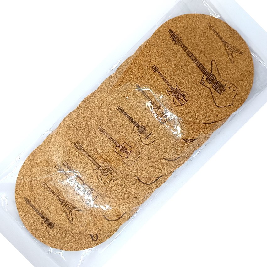 set sous-verres musique décoratifs inspirés de l’univers musical et des studios d’enregistrement, ambiance rock, blues, jazz et pop avec instruments de musique, guitares, jukebox, déco bar, café