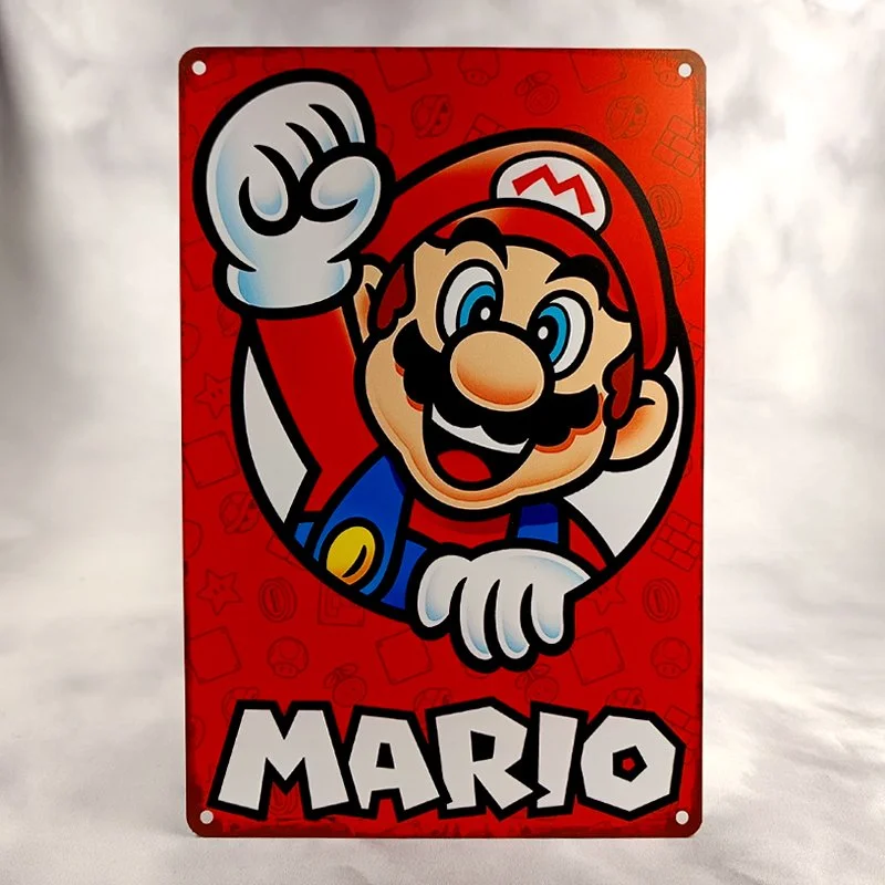 Plaque Métal Vintage Arcade et Gaming MARIO BROS - MARIO