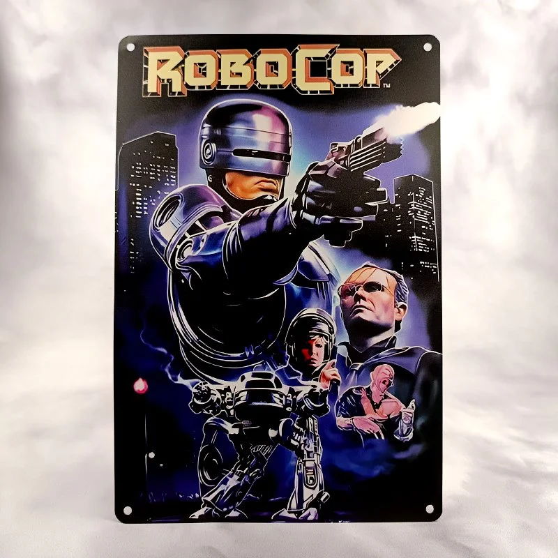 Plaque Métal Vintage Arcade et Flipper ROBOCOP (Titre, TT)