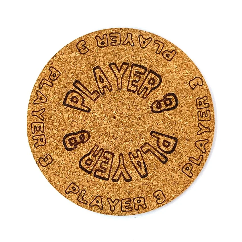 Player 3 Sous-verre flipper slogan Player, sous-bock décoratif inspiré des pinball machines avec Player 1 à Player 8, décoration flipper rétro vintage, idée cadeau passionné de pinball et arcade