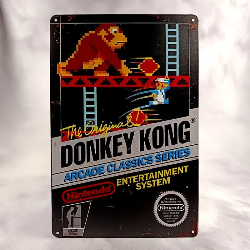 Plaque Métal Vintage Arcade DONKEY KONG Arcade Classic Serie