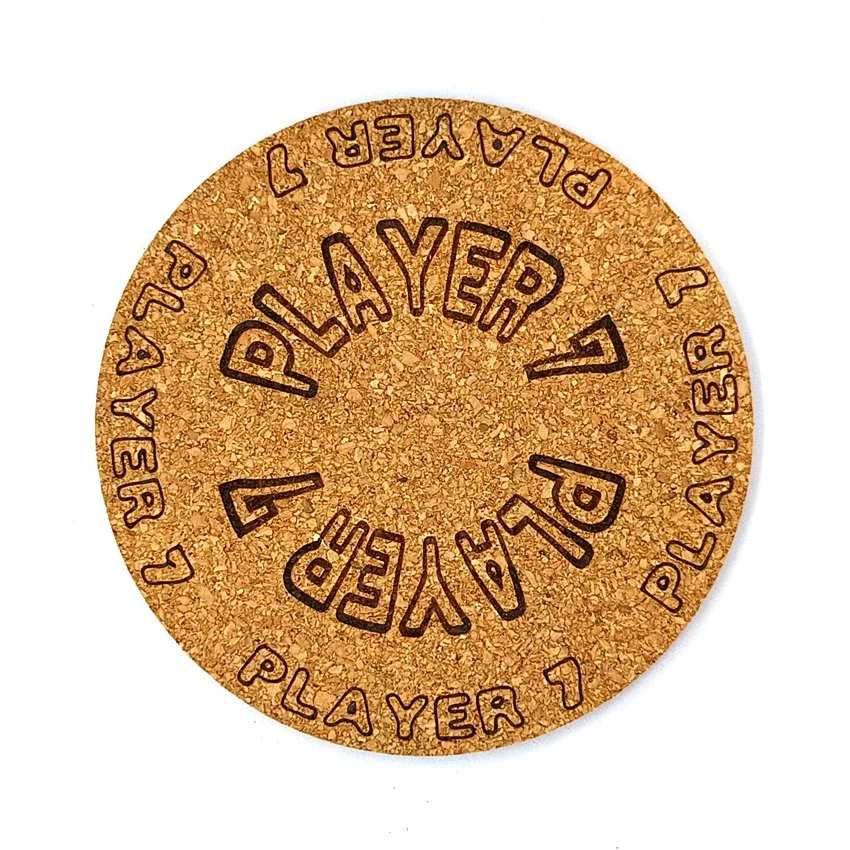 Player 7 Sous-verre flipper slogan Player, sous-bock décoratif inspiré des pinball machines avec Player 1 à Player 8, décoration flipper rétro vintage, idée cadeau passionné de pinball et arcade