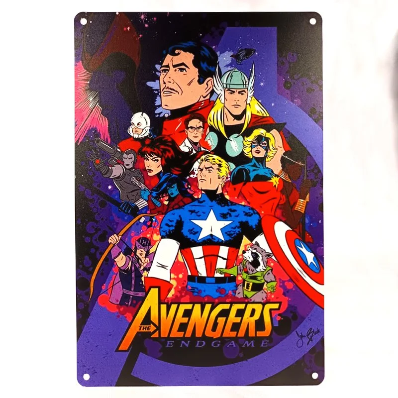 Plaque Métal Vintage Arcade et Flipper AVENGERS (THE)