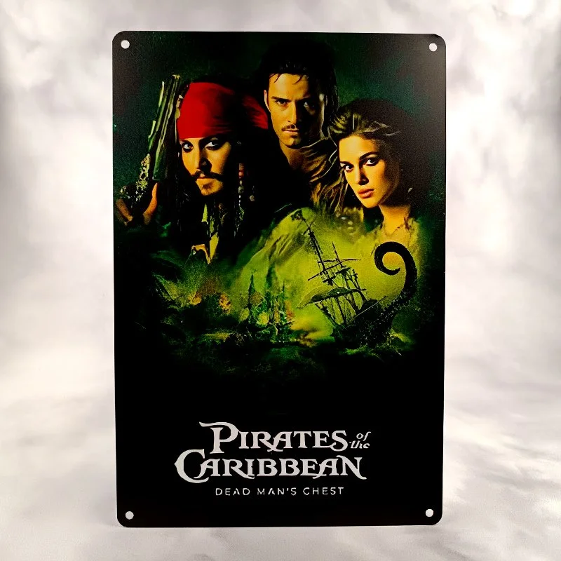 Plaque Métal Vintage Flipper PIRATES of the CARIBBEAN (Dead Man's Chest)