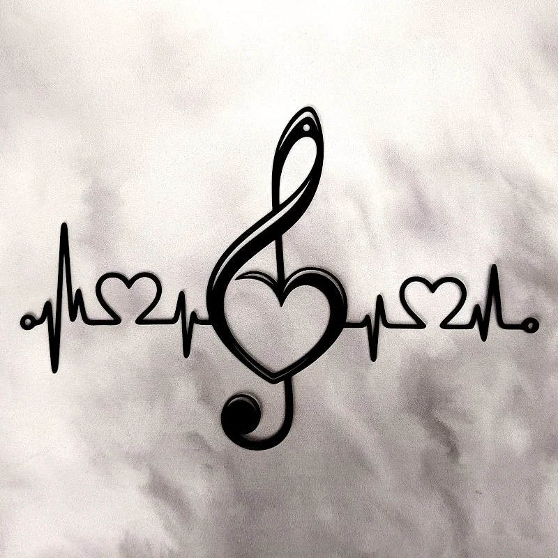 Applique Murale en Métal, Thème Jukebox-Musique, LIGNE CARDIO MUSICALE (30x20)