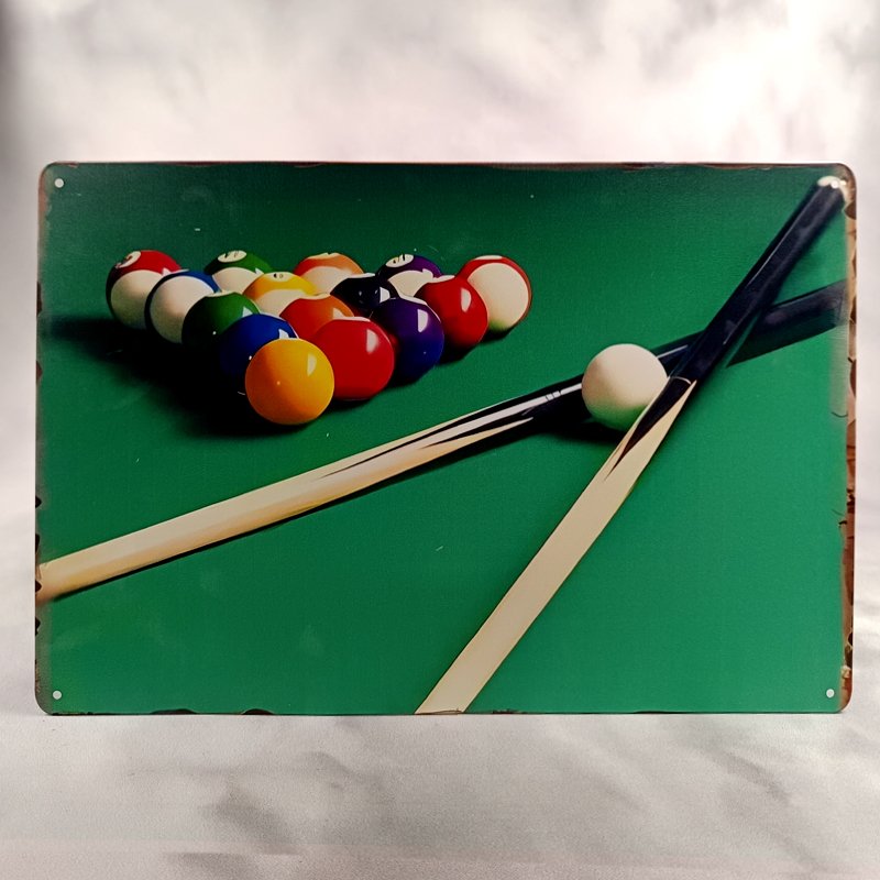 Plaque Métal Vintage Billard TAPIS VERT AMERICAIN