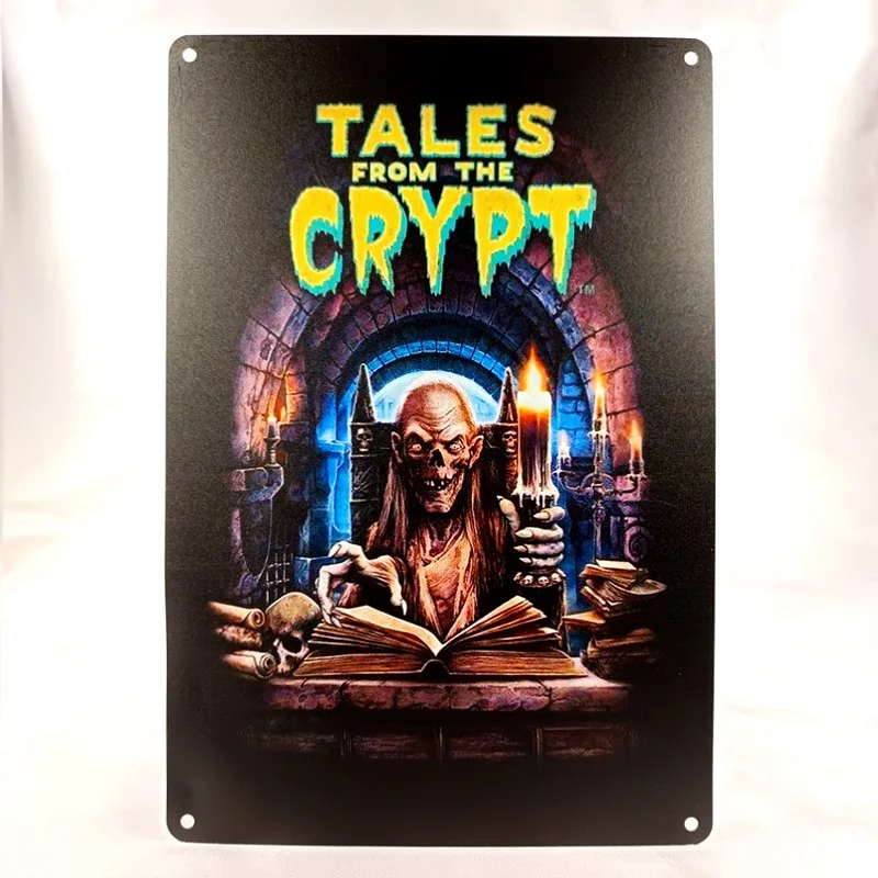 Plaque Métal Vintage Flipper TALES Of The CRYPT (Data-East,H)