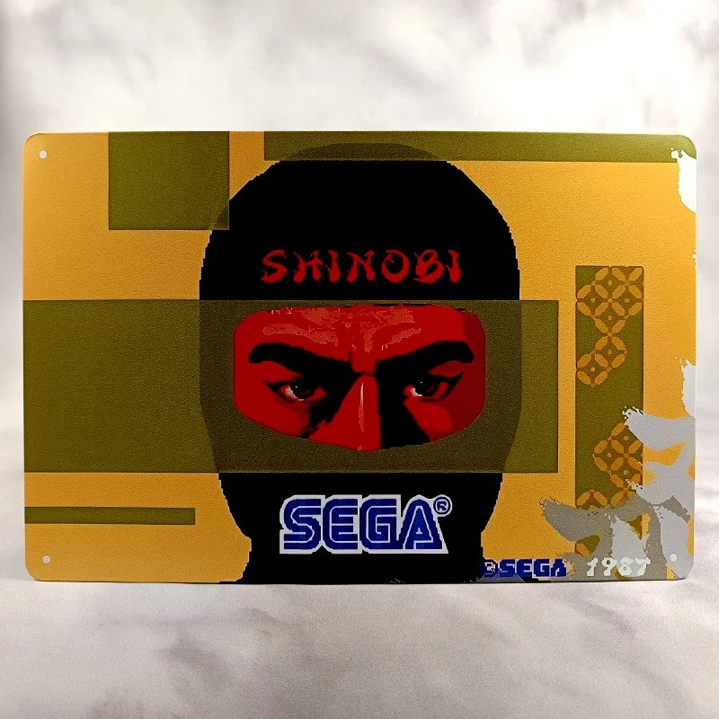 Plaque Métal Vintage Arcade SHINOBI SEGA