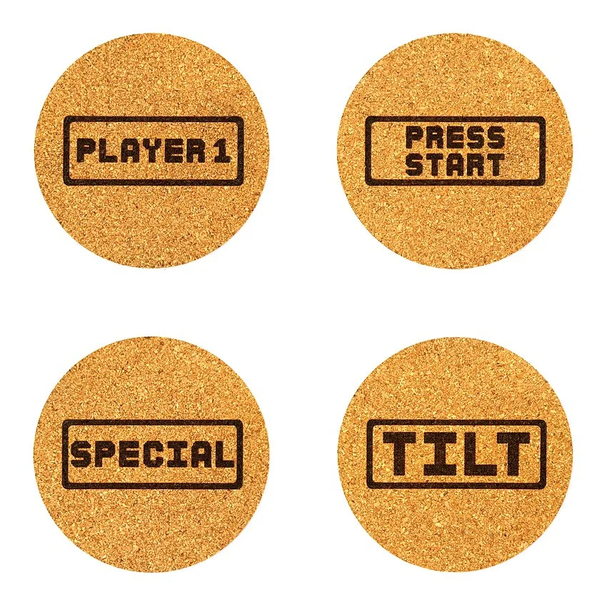 Sous-verre flipper Dot Matrix en référence aux afficheurs de flipper sous-bock décoratif et décoration pinball rétro set de dessous de verre des flipp des années 90 idée cadeau originale