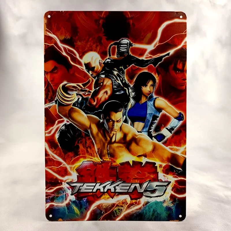 Plaque Métal Vintage Arcade et Gaming TEKKEN 5