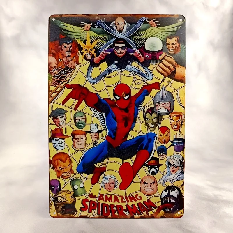 Plaque Métal Vintage Flipper SPIDER MAN The AMAZING