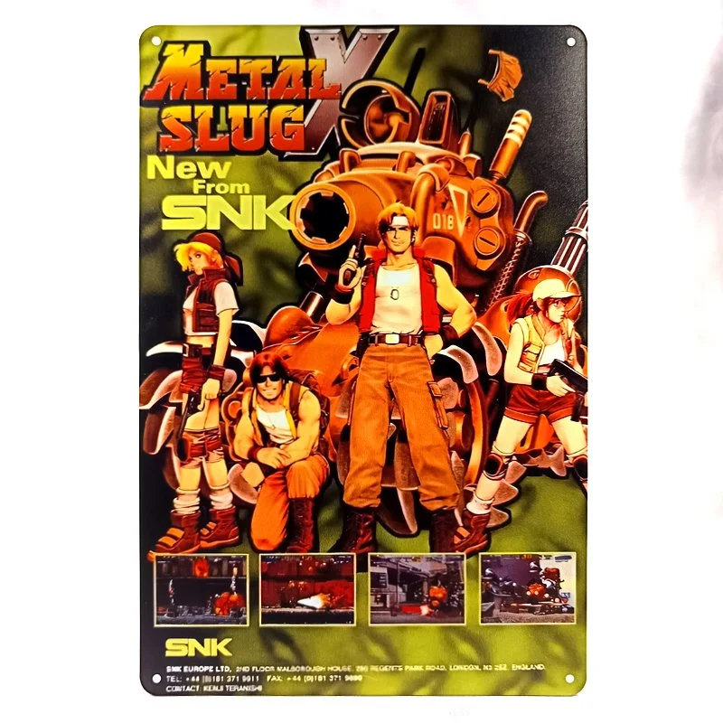 Plaque Métal Vintage Arcade et Gaming METAL SLUG X (Flyer SNK, Prso)