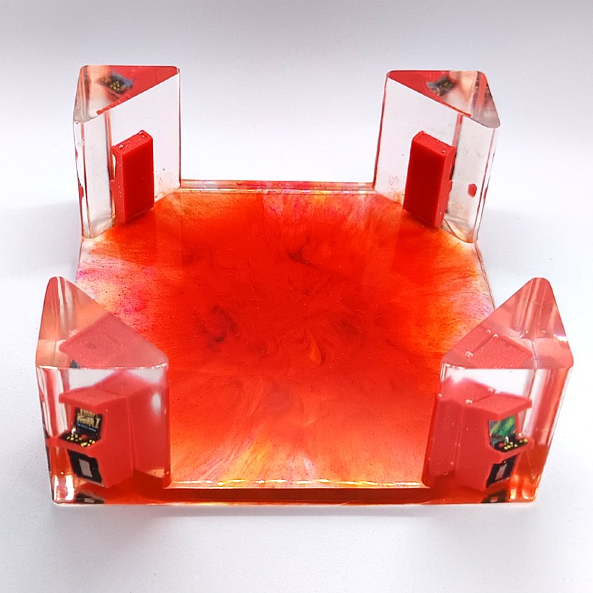 Support de sous-verres décoratifs en résine – Modèle Arcade BORNE ARCADE (ORANGE)