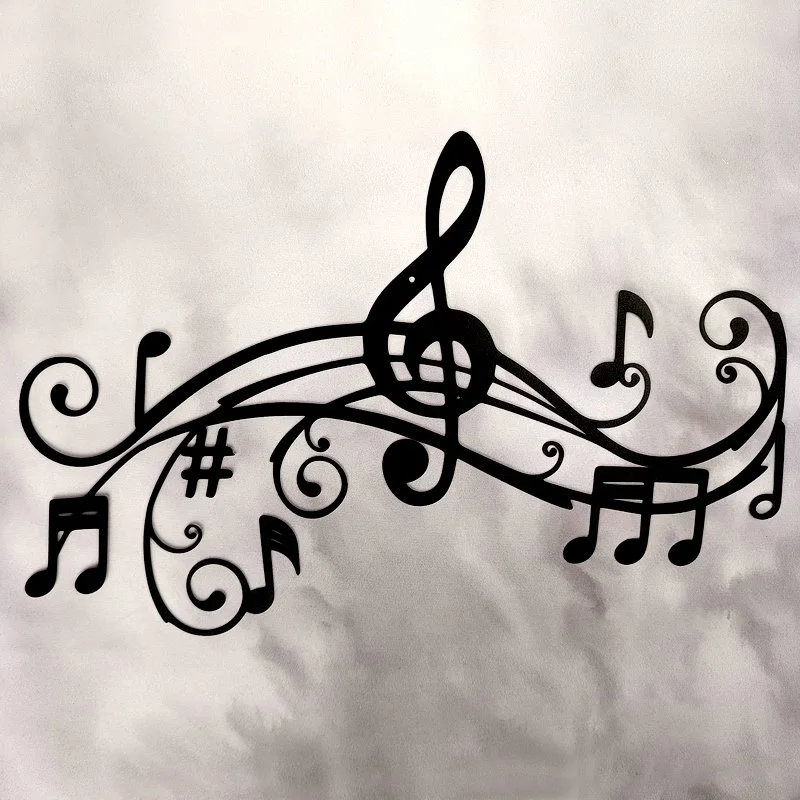 Décoration murale en métal portée musicale, notes de musique et clé de sol, amour de la musique, design musical lieux musicaux, Studios, salles de répétition, écoles de musique