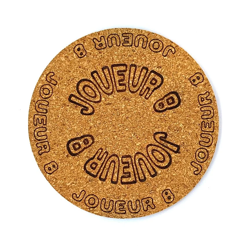 Joueur 8 Sous-verre flipper slogan arcade Joueur, sous-bock décoratif inspiré des pinball machines avec Joueur 1 à Joueur 8, décoration rétro vintage, idée cadeau pour passionné flipper borne arcade