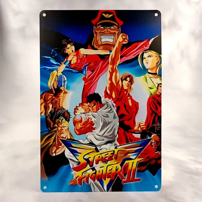 Plaque Métal Vintage Arcade et Gaming STREET FIGHTER II