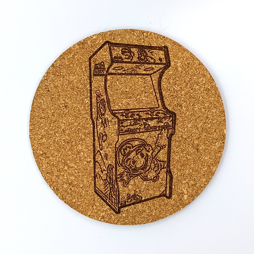 MARIOS BROS Sous-verres thème borne arcade, sous-bock décoratif inspiré des jeux vidéo rétro et du gaming arcade, Neo-Geo, Pandora’s Box, MAME, Naomi, Retropie et Batocera, décorations salle de jeux