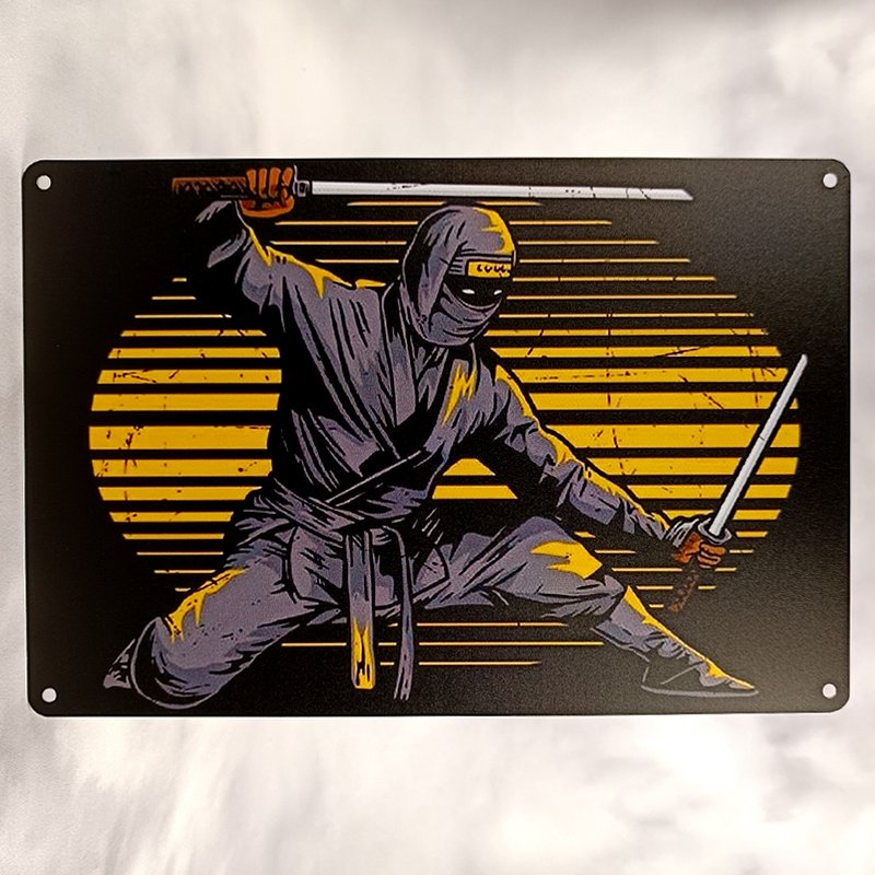 Plaque Métal Vintage Arcade NINJA SHINOBI