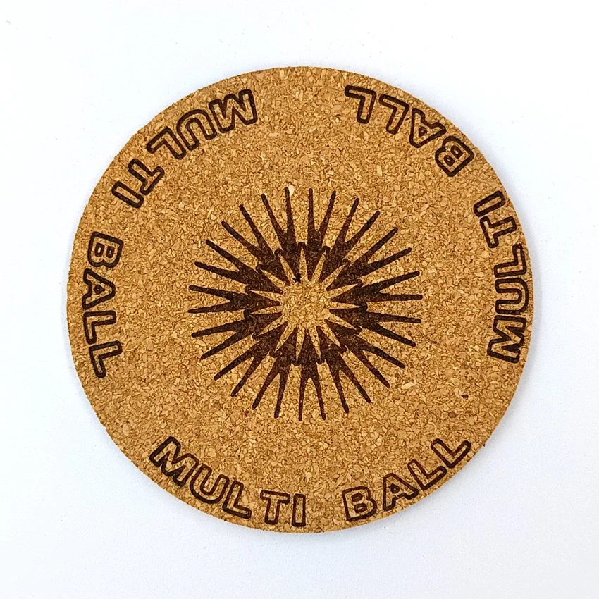 MULTI BALL Sous-verre flipper pinball rosace sélection, sous-bock décoratif inspiré des pinball machines avec slogans cultes Extra Ball, Game Over, Jackpot, Multiball, Tilt, décoration, idée cadeau