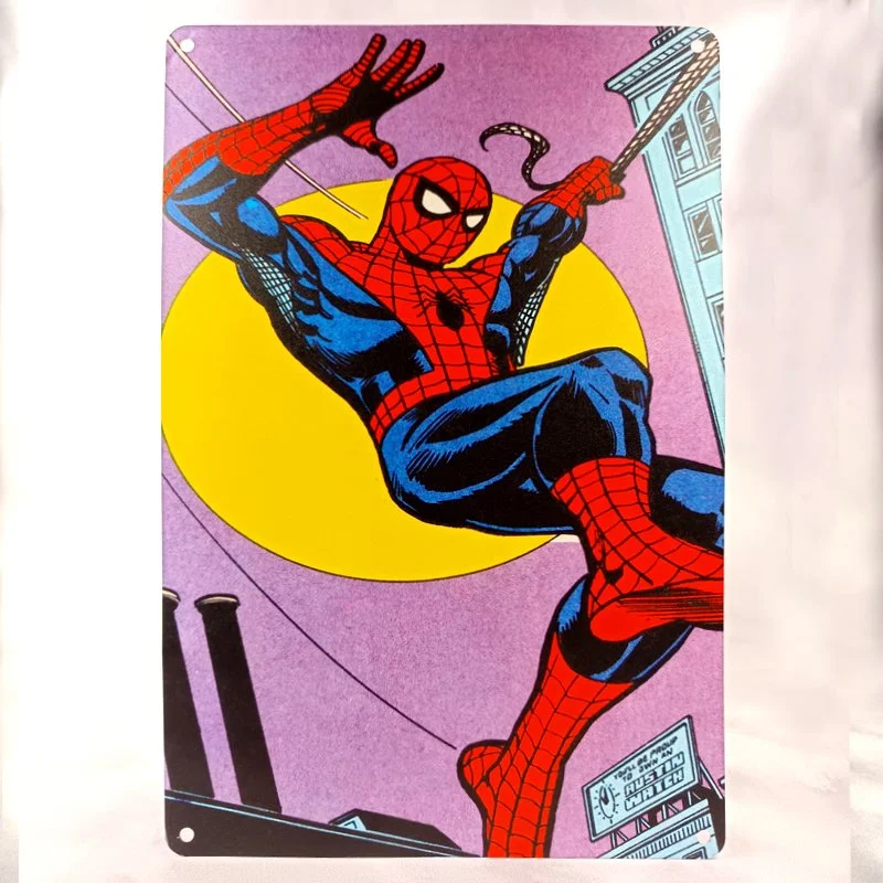 Plaque Métal Vintage Arcade et Flipper SPIDER MAN